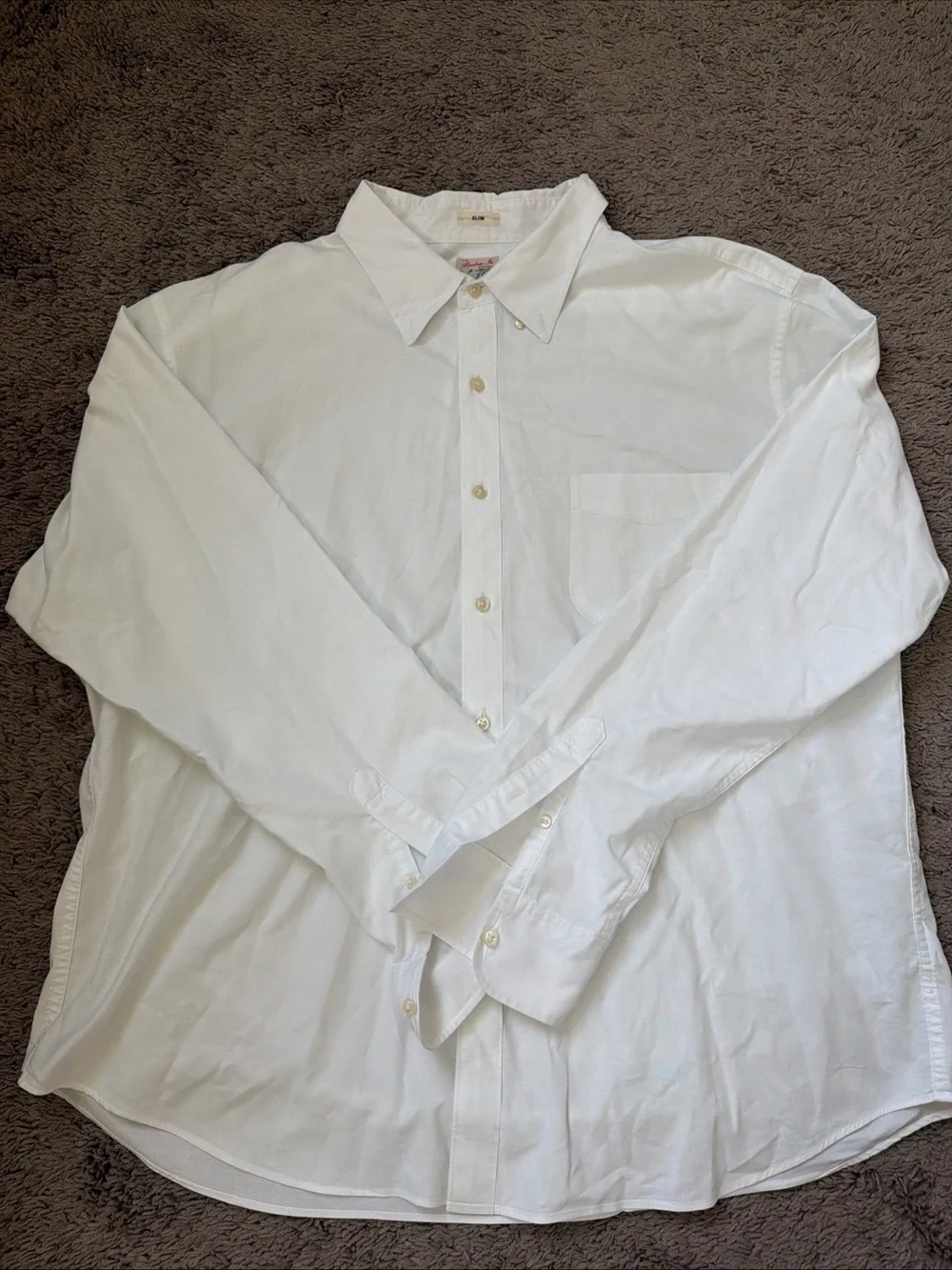 J.Crew Men’s XXL Broken-In Oxford Shirt White/Purple Slim Fit Organic Lot Of 2